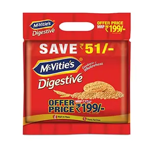 McVitie's Digestive High Fibre biscuits with Goodness of Wholewheat 1Kg Super Saver Family Pack
