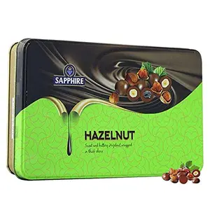Sapphire Chocolate Coated Nuts Hazelnut 175g|Gift Hamper for Valentine| Valentine Chocolate Gift Pack||Valentine Celebration Box | Gift Hamper For Valentine Girlfriend Wife & Friend (Green Print)