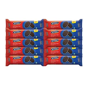 McVities Dark Cookie Cream Chocolate Biscuits With Goodness Of Vanilla & Cocoa 120G (Pack Of 10).