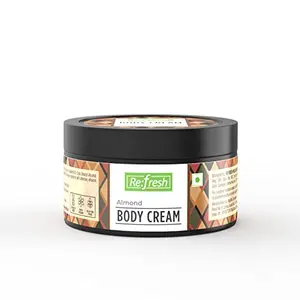 Refresh Almond Body Cream 100 Gm | Enriched with Vitamin E for Men and Women | 100% Vegan Paraben free