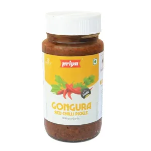Priya Gongura Red Chilli Pickle without Garlic 300g - Homemade Gongura Lal Mirch Achar - Traditional South Indian Taste