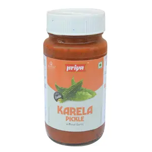 Priya Karela Pickle without Garlic 300g - Homemade Karela Achar - Traditional South Indian Taste