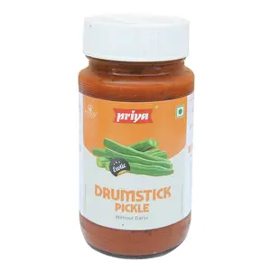 Priya Drumstick Pickle without Garlic 300g - Homemade Drumstick Achar - Traditional Indian Taste