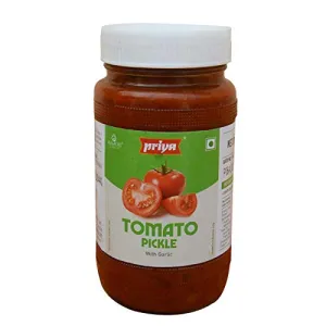 Priya Tomato Pickle with Garlic 500g - Homemade Tamatar Achar - Traditional South Indian Taste