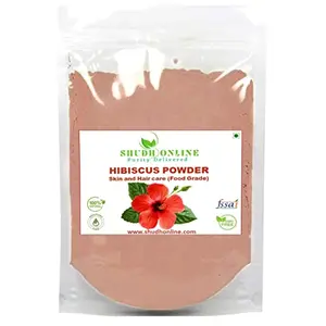 Shudh Online Organic Hibiscus Powder for Hair Growth (200 Grams) Face Pack Eating (Gudhal ka Phool Mandaram Gongura Mandaram Arhul)