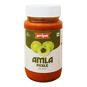 Priya Amla Pickle with Garlic 300g - Homemade Amla Achar - Traditional South Indian Taste