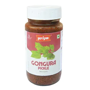 Priya Gongura Pickle with Garlic 300g - Homemade Achar - Traditional South Indian Taste