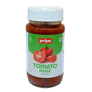 Priya Tomato Pickle with Garlic 300g - Homemade Tamatar Achar - Traditional South Indian Taste