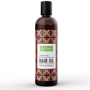Refresh Jasmine Hair Oil 200 ml | Helps in Hair Fall and Dandruff | Enriched with Vitamin E | For Men and Women | Helps in Hair Strengthening