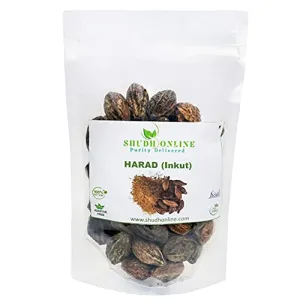 Shudh Online Dried Harad Badi Pili Seed Haritaki whole Inknut beej (250 Grams) Haralu nuts Kadukai Terminalia Chebula