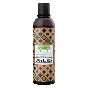 Refresh Lemongrass & Tea Tree Oil Body Lotion 250 ml | Moisturizer for Men & Women | Enriched with Vitamin E | Helps to Keep Skin Hydrated | Deeply Moisturizes Skin