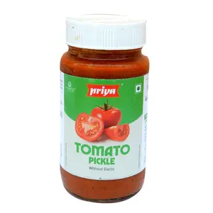 Priya Tomato Pickle without Garlic 300g - Homemade Tamatar Achar - Traditional South Indian Taste