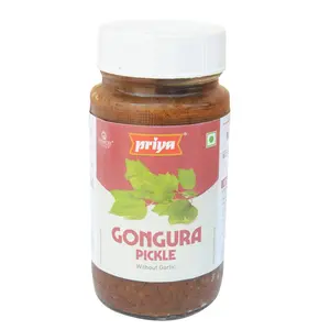 Priya Gongura Pickle without Garlic 300g - Homemade Achar - Traditional South Indian Taste