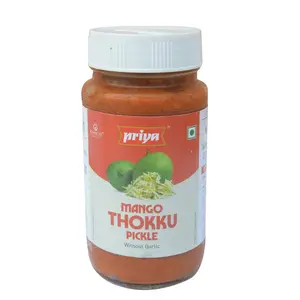 Priya Mango Thokku Pickle without Garlic 300g - Homemade Thokku Aam Achar - Traditional South Indian Taste