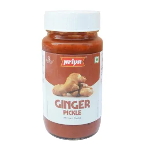Priya Ginger Pickle without Garlic 300g - Homemade Adrak Achar - Traditional South Indian Taste