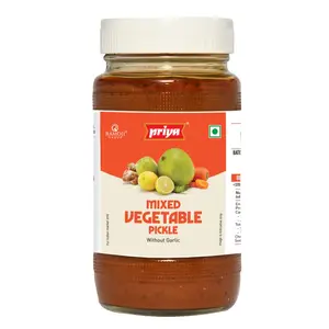Priya Mixed Vegetable Pickle without Garlic 500g - Homemade Mixed Vegetable Achar - Traditional South Indian Taste