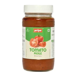 Priya Tomato Pickle without Garlic 500g - Homemade Tamatar Achar - Traditional South Indian Taste