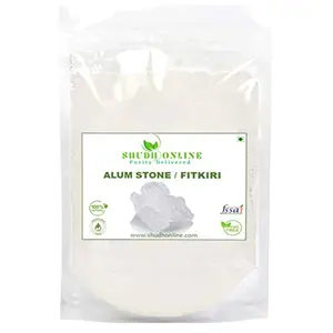 Shudh Online Fitkiri Fitkari Fitakri Alum Powder Patika (50 Grams) Phitkari for Water purification for facetion Vastu Shaving Skin Teeth and Plants