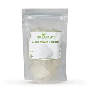 Shudh Online Fitkiri Alum stone (50 grams) - Water purification Vastu Shaving Skin Teeth plants
