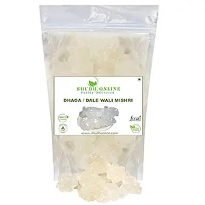 Shudh Online Mishri Dhage Wali Organic Thread Mishri Crystal (200 grams) Dhaga mishri crystal Patika Bellam Rock Sugar Khadi Sakar Kuja Misri