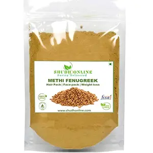 Shudh Online Fenugreek Methi Seeds Powder for Hair Growth - 500 Grams Eating Diabetes (Methi Dana Organic Powder Menthi Fenu Fiber Menthulu Mathi Vendayam Maithi)