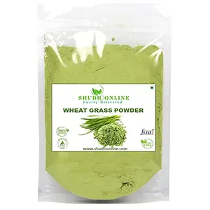 Shudh Online Wheat Grass Powder Organic Wheatgrass Juice powder (1000 Grams / 1 Kg) - Rich in Chlorophyll Detox Plant Protein Natural superfood No sugar