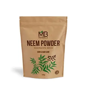 MB Herbals Neem Leaves Powder 100g | Azadirachta Indica | Pure Wildcrafted Very Bitter | Hair Care | Skin Care | Soap Making | Hair pack Formulations