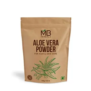 MB Herbals Aloe Vera Powder 100 Gram | 100% Pure & Organically Cultivated Aloevera Powder | Natural Skin Moisturizer | For Face Pack & Hair Pack | External Use Only