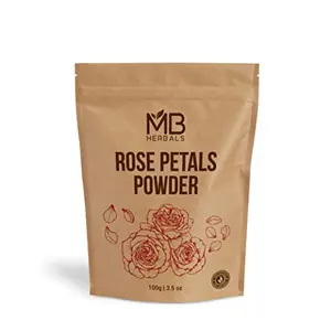 MB Herbals Rose Petals Powder 100g I Rosa centifolia Fl. Powder - 100% I No Additives I No Preservatives I EXTERNAL USE ONLY