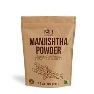 MB Herbals Manjishtha Powder 100g | DIY Face Pack | Free from preservatives | Paraben Free | Sulphate Free | No fillers | Skin Care | Face Pack Formulations