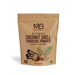 MB Herbals Activated Coconut Shell Charcoal Powder 100g | Ultrafine | Food Grade | Used for formulation for face packs & soaps