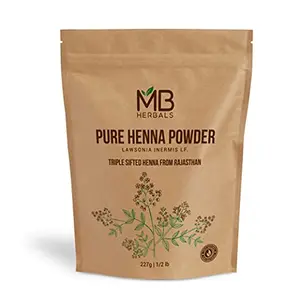MB Herbals Henna Powder 227g | Lowsonia inermis I Triple shifted Henna from Rajasthan I Natural Conditioning | For men & women