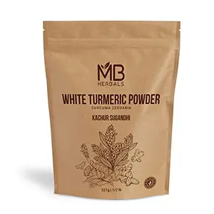 MB Herbals White Turmeric Powder 277g | Poolankilangu | Kachur Sugandhi | Curcuma zeodaria | EXTERNAL USE ONLY