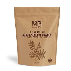 MB Herbals Gum Arabic Powder 227g | Senegalia senegal | Acacia senegal Powder | Plant Based Edible Gum Powder | Origin: Senegal Africa