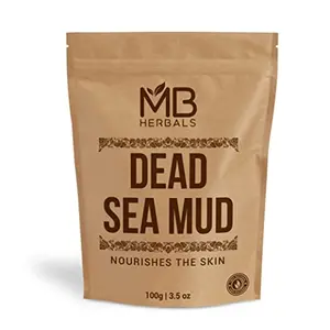 MB Herbals Dead Sea Mud 100G | Nourishes | Exfoliates | Softens & Detoxify the Skin | Natural Spa Quality for Acne | Blackheads | Skin care and Saop making Formulations