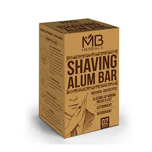 MB Herbals Shaving Alum - 2 Blocks of 100g Each | phitkari alum block | Alum stone