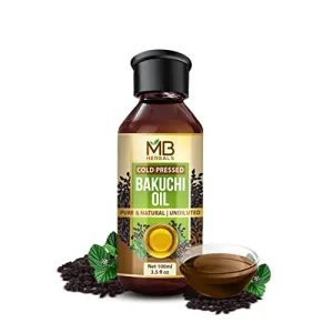 MB Herbals Pure Undiluted Bakuchi Oil 100ml (Psoralea Corylifolia Oil) for Vitiligo/White Skin Patches (1 Bottle)
