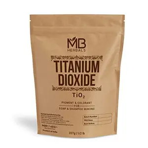 MB Herbals Titanium Dioxide Powder 227g | TiO2 | For soap and shampoo making | Pigment and colorant | EXTERNAL USE ONLY