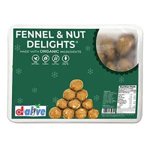 Fennel & Nut Delights - Indian Sweets Laddu Ladoo - 250g (20 Servings) (100% Natural Sugar-Free Organic Gluten-free Low Carb No Preservatives Non-GMO Ultra Low GI Keto and Diabetes Friendly)