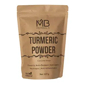 MB Herbals Turmeric Powder | Half Pound | 227g | Circumin Powder | Salem Variety - Premium Most Turmeric from India | No Additives | No Preservatives