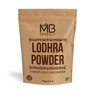 MB Herbals Lodhra Powder 100g |  Lodhra Chhal Powder | Symplocos Racemosa Powder | Pathani Lodh | Lodh | Lodhra