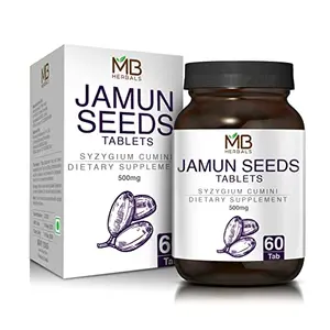 MB Herbals Jamun Seeds Tablets | 60 Tablets | 1 bottle