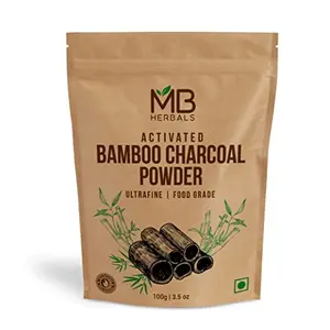 MB Herbals Activated Charcoal Powder 100g | for Face & Body | Food Grade | 100% Natural Bamboo Charcoal Powder for Deep Cleansing & Detoxifying