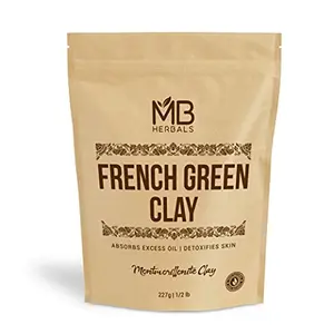 MB Herbals French Green Clay 227g | Montmorillonite Clay | Skin Healer | Normal to Oily Skin
