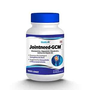 Healthvit Jointneed-GCM with Glucosamine Magnesium Chondroitin Calcium & Vitamin D Ideal for Bone Muscle Health & Joint Support of Men & Women - 60 Tablets