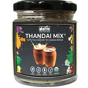 Thandai Mix Instant Drink Premix - 100g (Sugar-Free Organic Gluten-Free Low Carb Ultra-Low GI Vegan Diabetes and Keto-Friendly No Emulsifier) - Packed in Glass Jars