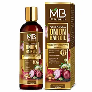 MB Herbals Black Seed Onion Hair Oil 200ml | Repairs & Strengthens Damaged Hair | Promotes Hair Growth | Controls Hair Fall | No Mineral Oil | No Silicones