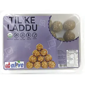 D-Alive Til Ke Laddu Indian Sweets Mithai 250 g (20 Servings Sugar-Free Gluten-Free Organic Low Carb Ultra Low GI No Preservatives Non-GMO Diabetes and Keto Friendly)