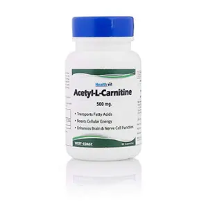 Healthvit Acetyl L Carnitine (Alcar) 500mg - 60 Capsules For For Muscle Heart & Brain Weight Management