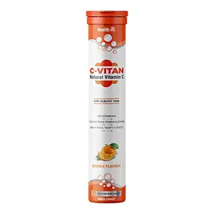 Healthvit C-Vitan Natural Vitamin C For Healthy Skin 20 Effervescent Tablets (Orange Flavour)
